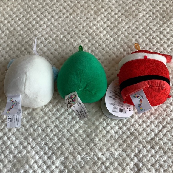 Set of 3 Kellytoy Squishmallows Christmas Ornaments Tree Santa Snowman Plush Toy - Picture 3 of 9